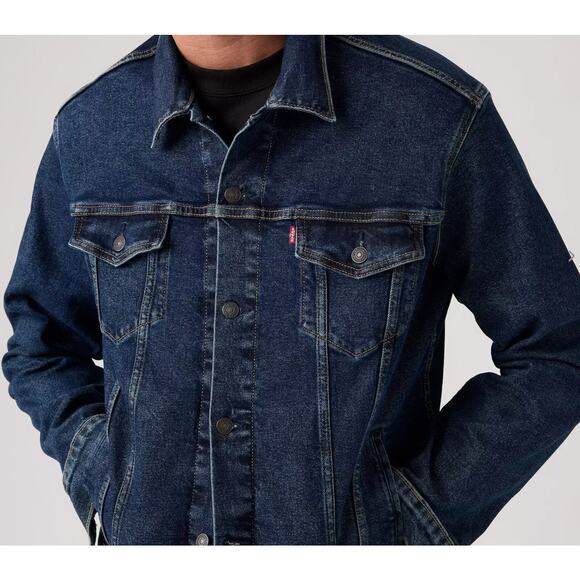 Levi's Strauss Men's Denim Trucker Jacket Medium Wash Size LARGE Jean Coat - Picture 2 of 13